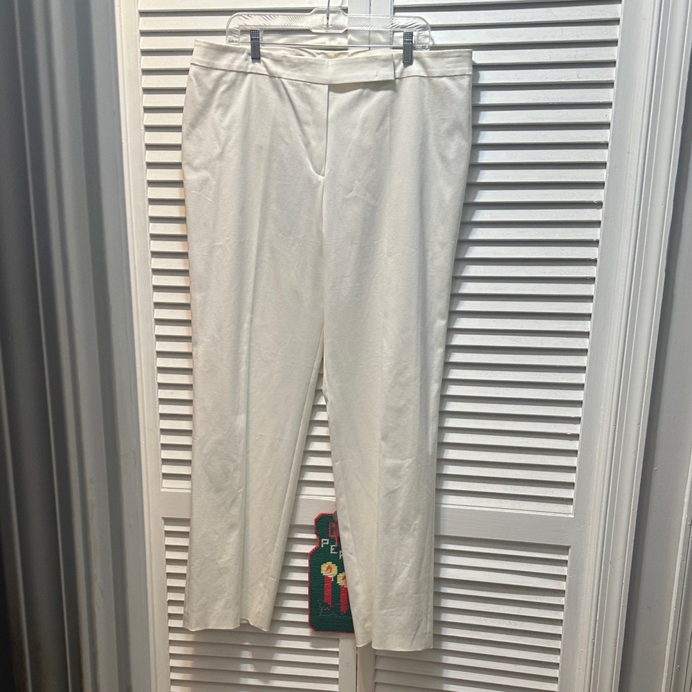 Escada Cream Straight Leg Pants Size 46 XL